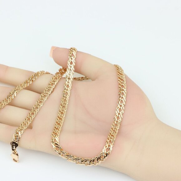 "Bold Rose Gold Necklace in Chunky Link Design, XPNL0338 - Picture 3 of 12